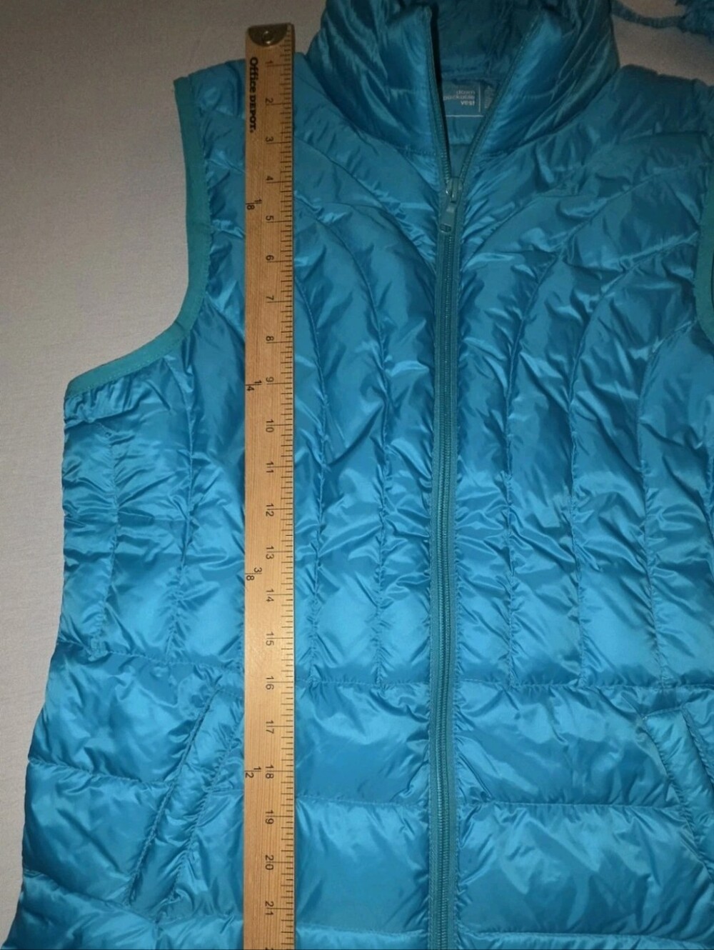 BE INSPIRED Down Filled Quilted Puffer Vest Packable Women’s Turquoise Large - Picture 4 of 5